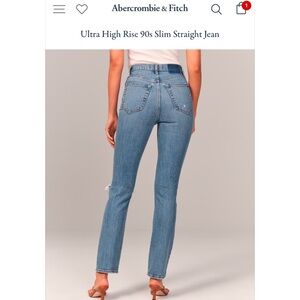 Slim straight 90s ultra high rise jeans